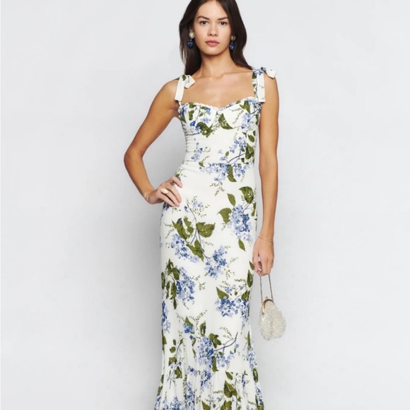 Reformation | Dresses | Reformation Maxi Blue Hydrangea Dress | Poshmark